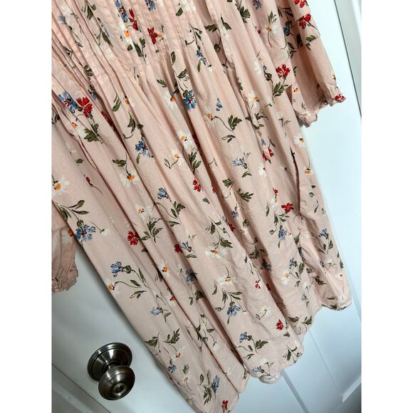 Madewell‎ Women's Pintuck Puff-Sleeve Mini Dress in Seaside Floral Pink Size sm - Picture 8 of 15